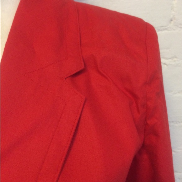 Vintage 80s Juno skirt suit red cotton size 11 - Picture 3 of 9